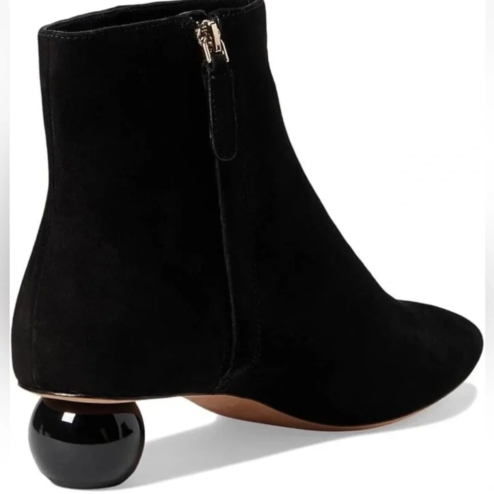 New Kate Spade Women's Black Leather Sydney Dress Booties Size 7.5B Narrow - Picture 4 of 16